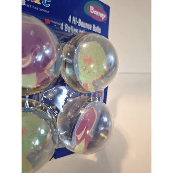 Barney Bebop Hi-Bounce Balls 4 Party Favor 2000 Vintage DesignWare - Picture 7 of 8